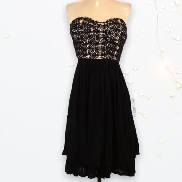 Anthropologie Lil Sleeveless & Strapless Formal Black Dress - Picture 1 of 13